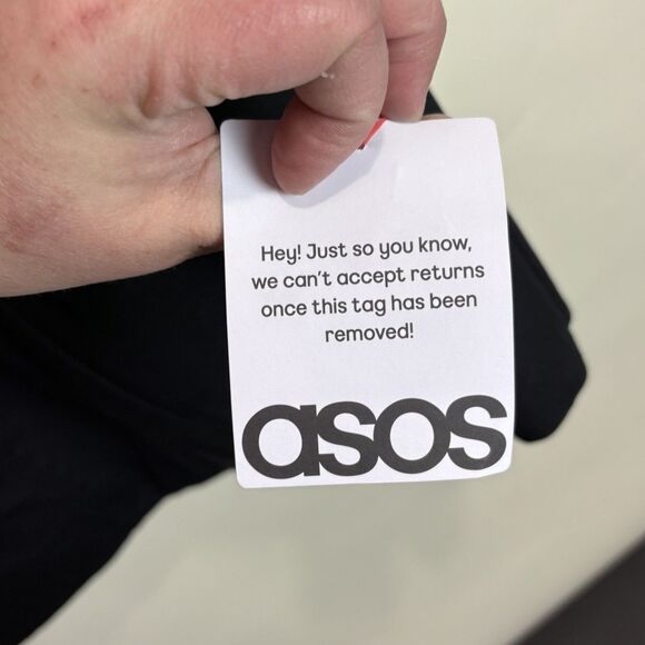 ASOS DESIGN Black Structured Chiffon Sleeve Bustier Top Mini Dress US 12 NWT - Picture 6 of 10